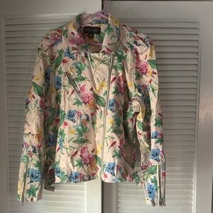 Lauren Ralph Lauren Floral Leather Jacket - Multicolor